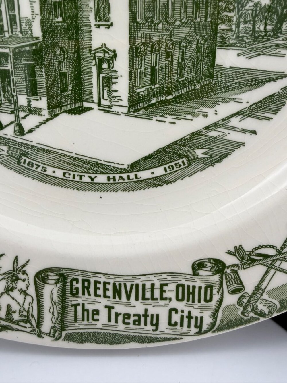 Vintage Greenville Ohio Treaty City Shawnee Creek Kilns Collector Plate 10in USA - Picture 8 of 8